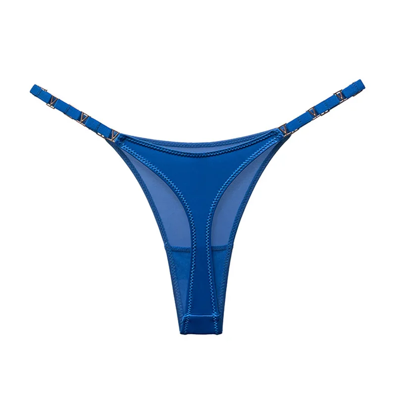 Sans couture Sexy String femmes sous-vêtements slips culotte fleur de zèbre taille basse luxe boucle en métal G String Bikini filles femme culotte