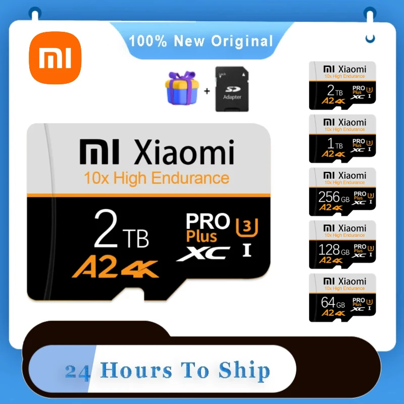 Xiaomi-Cartão de Memória Micro SD, Classe 10, Alta Velocidade, Cartão Flash, Câmera, Telefone, 2TB, V30, 128GB, 256GB, 512GB