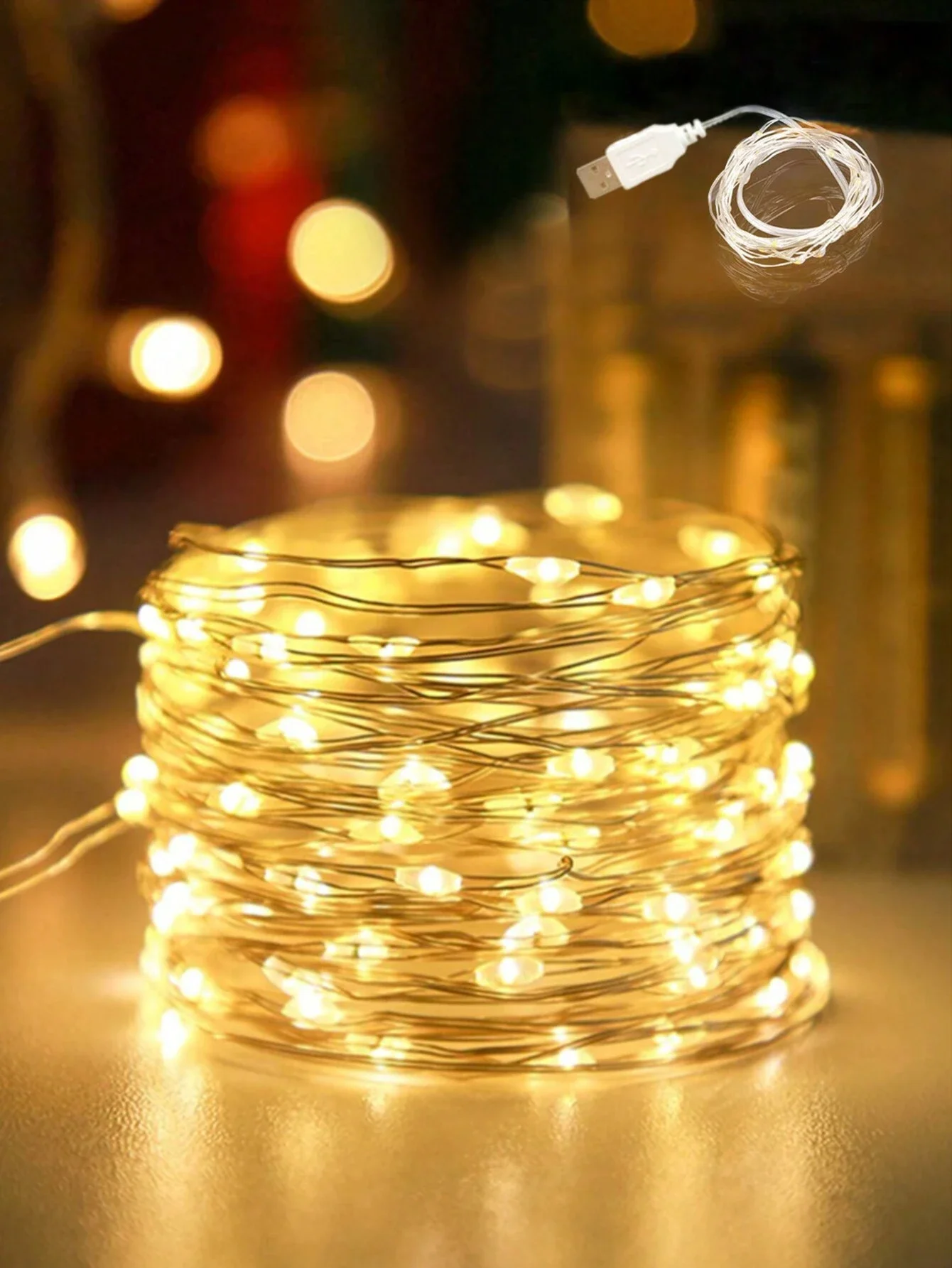 

1pc 2M 20 LED USB Copper Wire Light Shapeable DIY Party Festival Decoration String Light