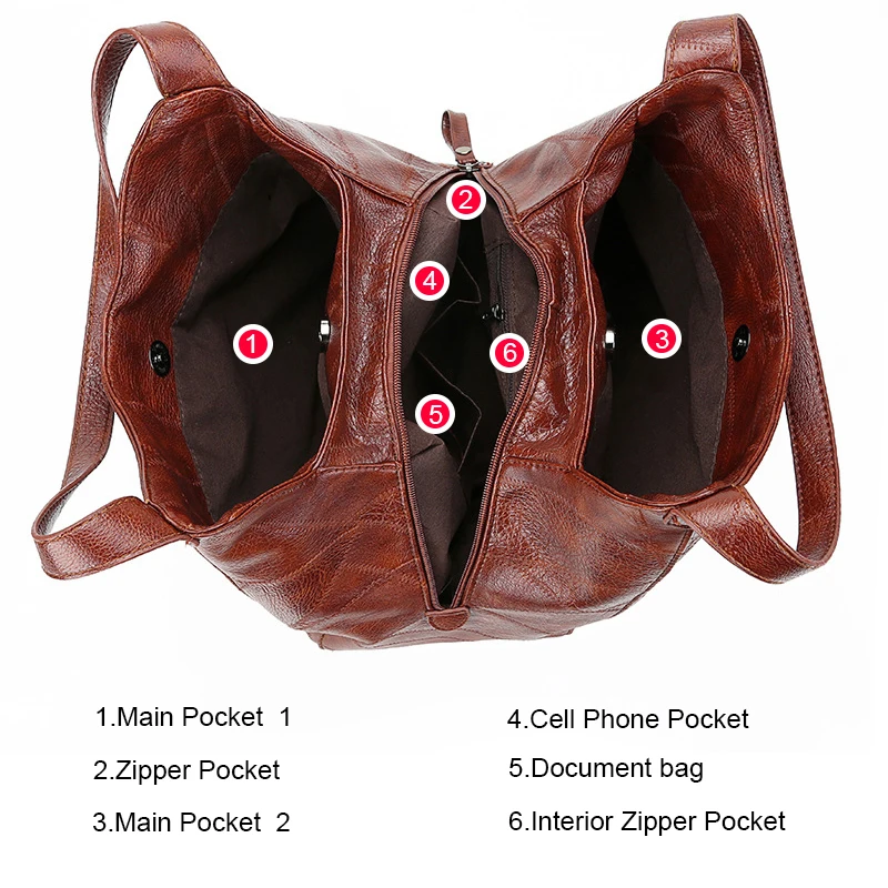 

SMOOZA Vintage Luxury Women's Handbags Leather Single oulder Bag Ele Faionable Women's Purse Handbag