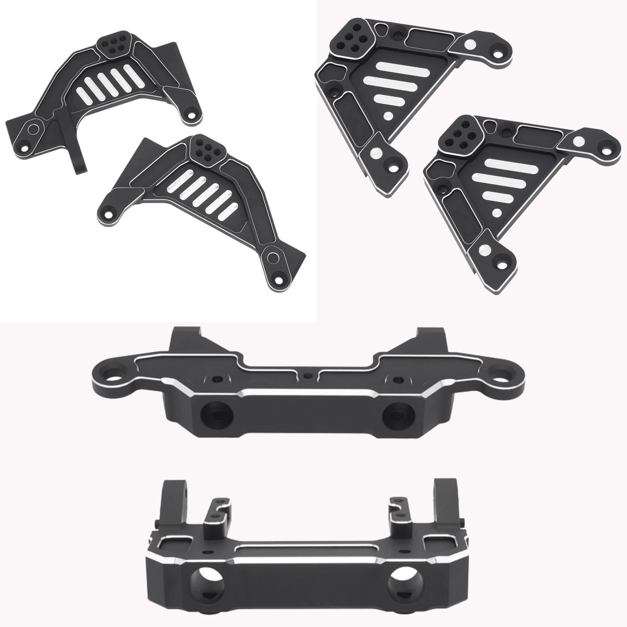 CNC Aluminum Front Rear Shock Absorber Bracket Bumper Mount for 1/6 RC Crawler Axial SCX6 Jeep JLU Wrangler Upgrade Accessories