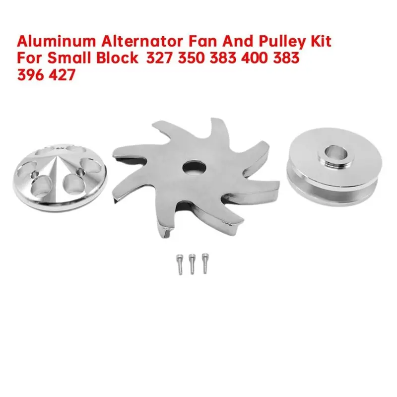 【Price Drop !!】 Billet Aluminum For Small Block Chevy 327 350 383 400 383 396 427 Generator Pulley Impeller Alternator Fan Pulle