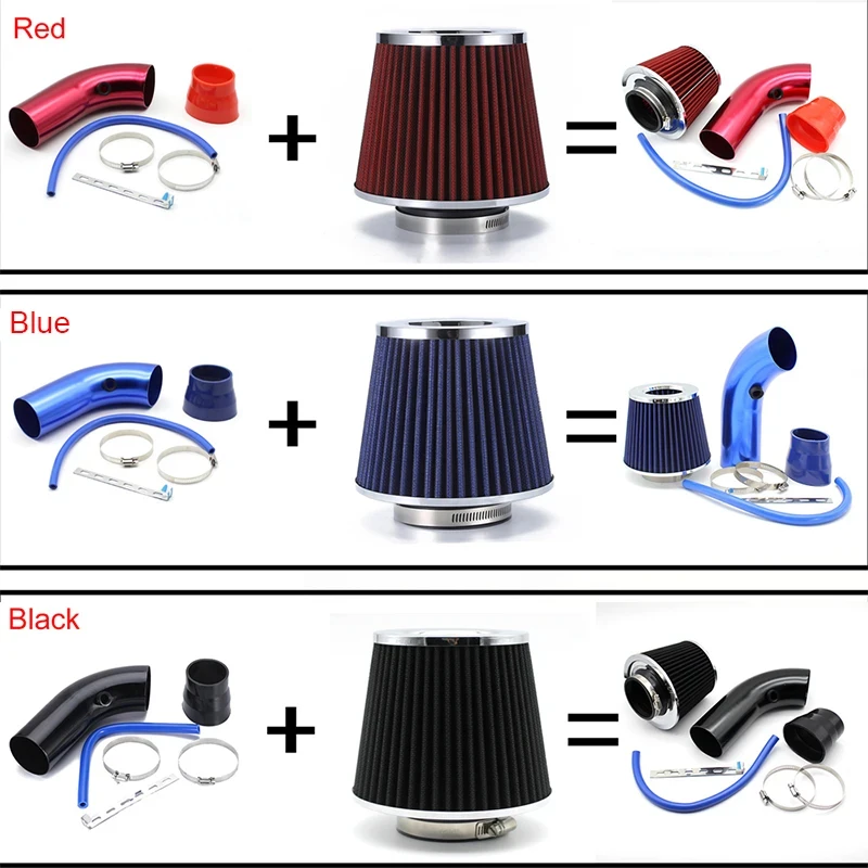 Automobile Refitting Parts Large Flow Mushroom Head Aluminum Alloy Air Inlet Set Air Filter Air Inlet Pipe Aluminum Alloy 1 Set