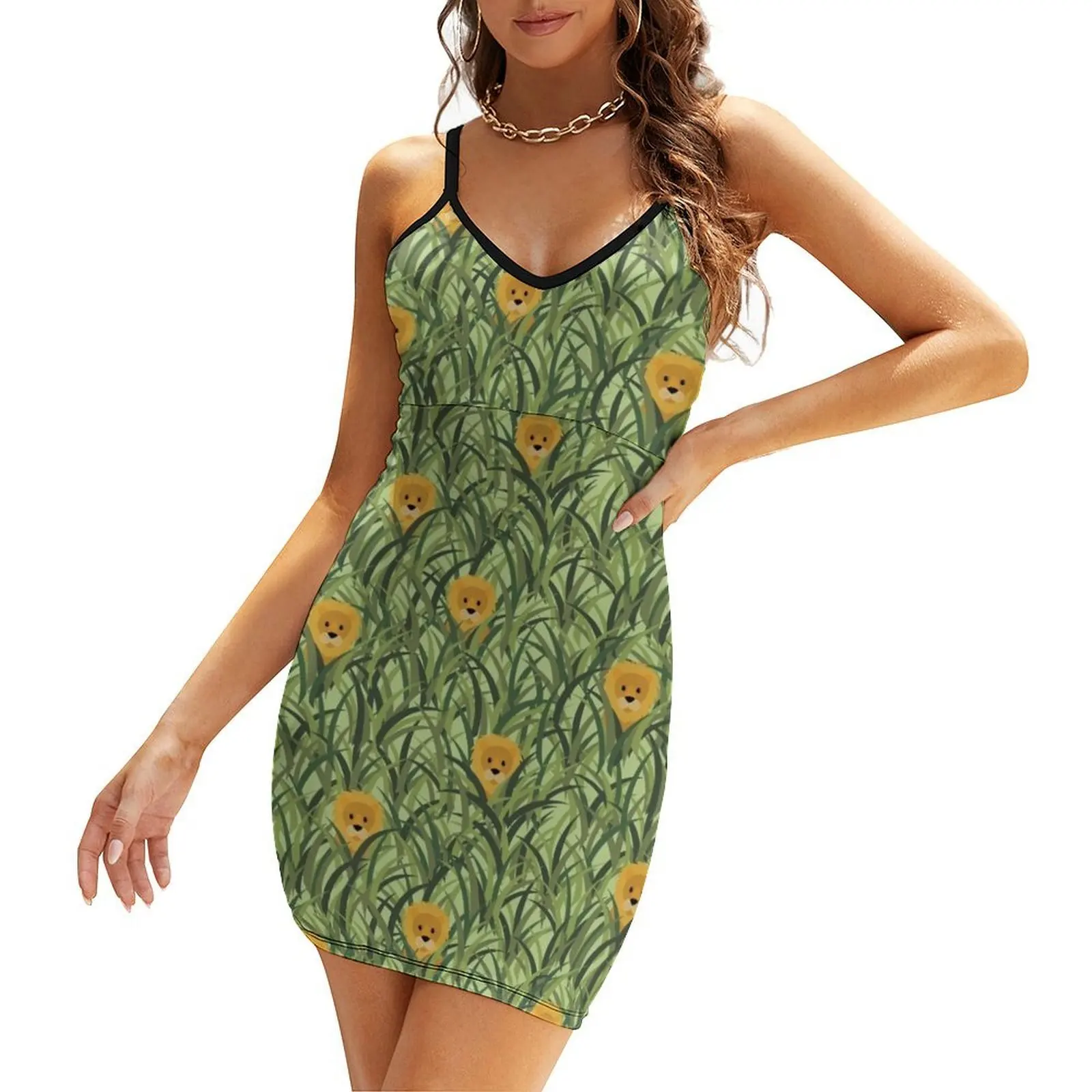 

Lion in Wait - tawny gold lions in the tall grass Sling Dress summer dresses for women 2025 dress korean style