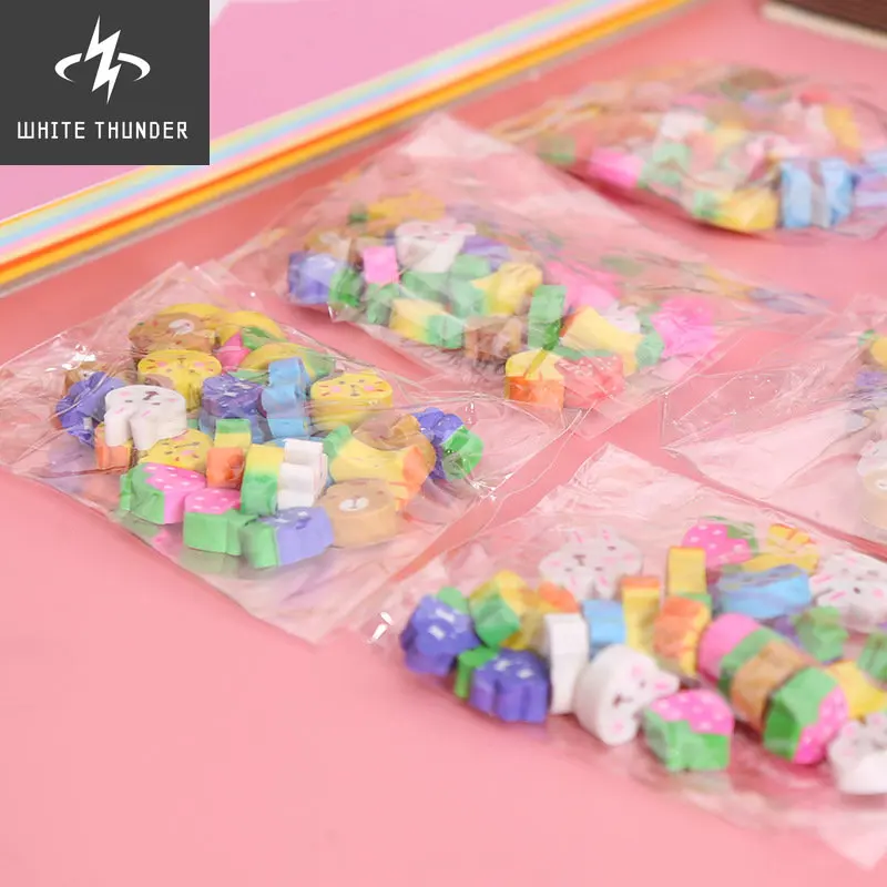 

30pcs Mini Kawaii Rubber Eraser Cute Kids Cartoon Pencil Eraser for Child Gift Creative Student Stationery School Supplies