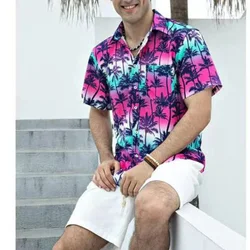 Summer High quality beach Short sleeve shirt Men's loose breathable short sleeve Top printed Shirt