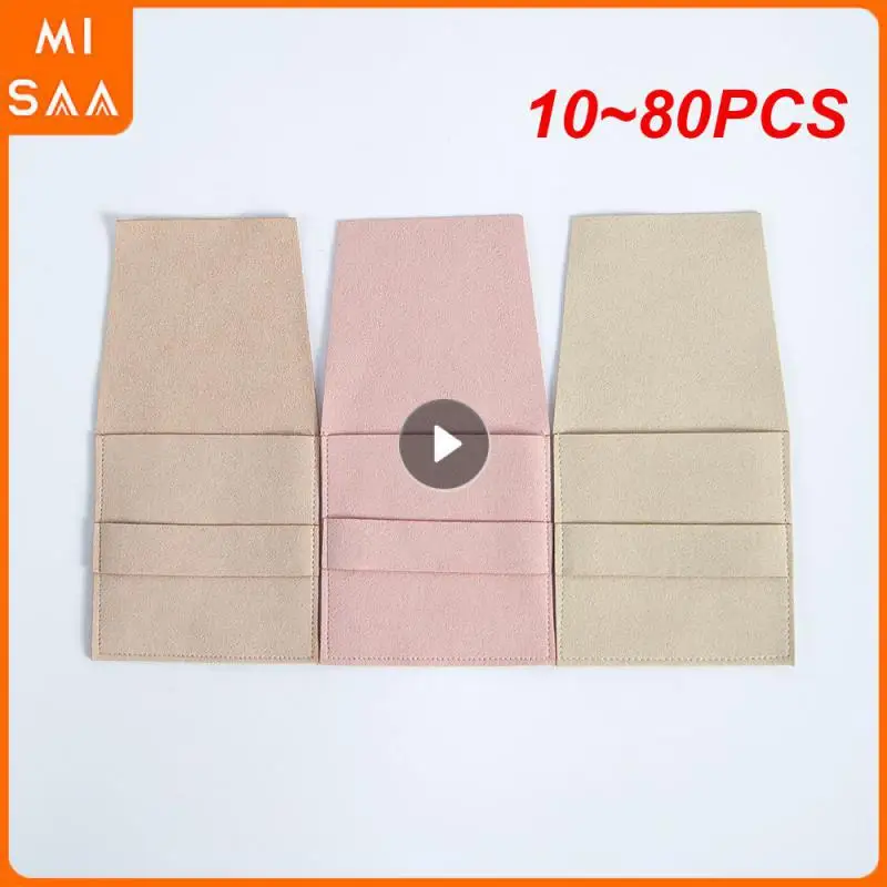 10~80PCS Set With Card Soft Velvet Premium Soft Velvet Microfiber Velvet Gift Bag Portable Dustproof Packaging Bag Square