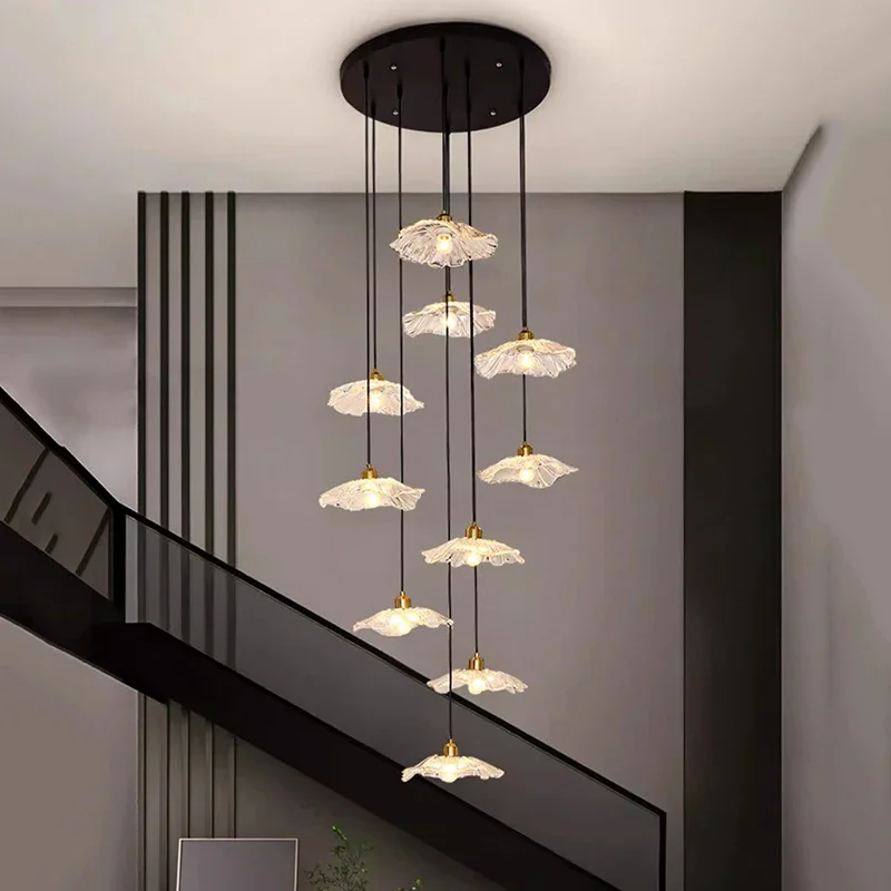 Imagem -04 - Nordic Pendant Lights For Home Decoration Stair Chandelier Sala de Estar e Jantar Luz de Teto Iluminação Interna