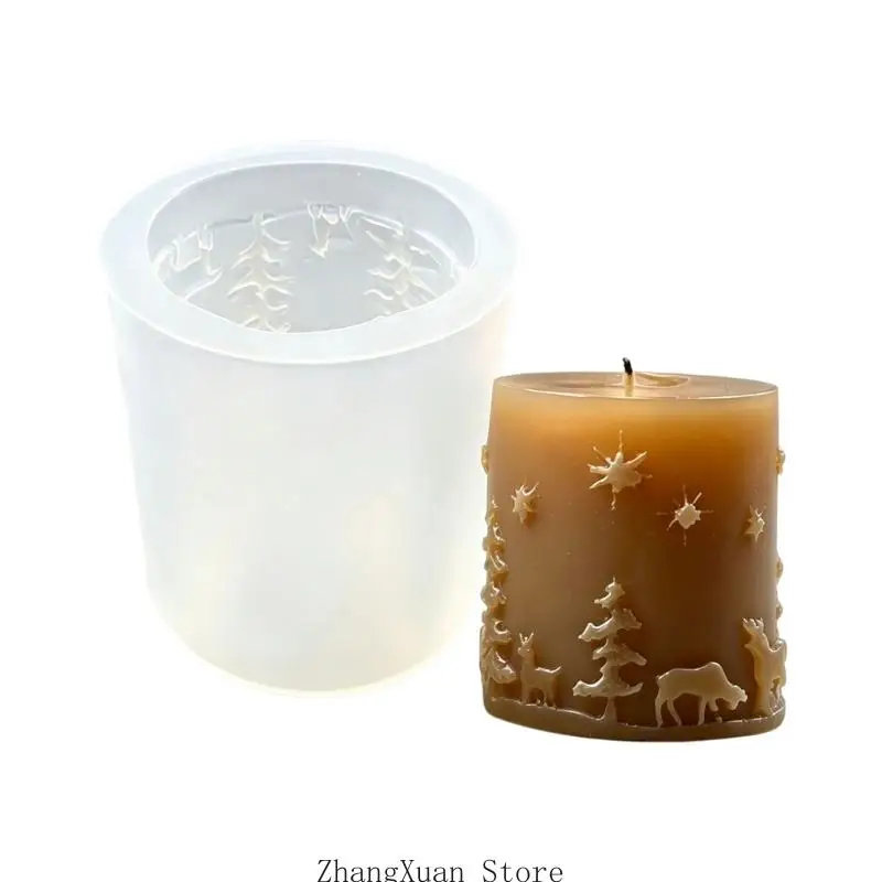 Erhöhte Relief-Kerzengussform für Weihnachts-DIY-Projekte mit Auslösekörper und saisonaler Heimpräsentation, Einzeleinheit 3XUF – Detail 5