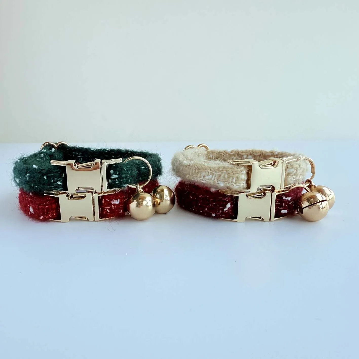 

Personalized Custom Name Chritsmas Colors Warm Soft Knitted Cat Collar Kitten Necklace Adjustable Buckle Safety Pet Costume