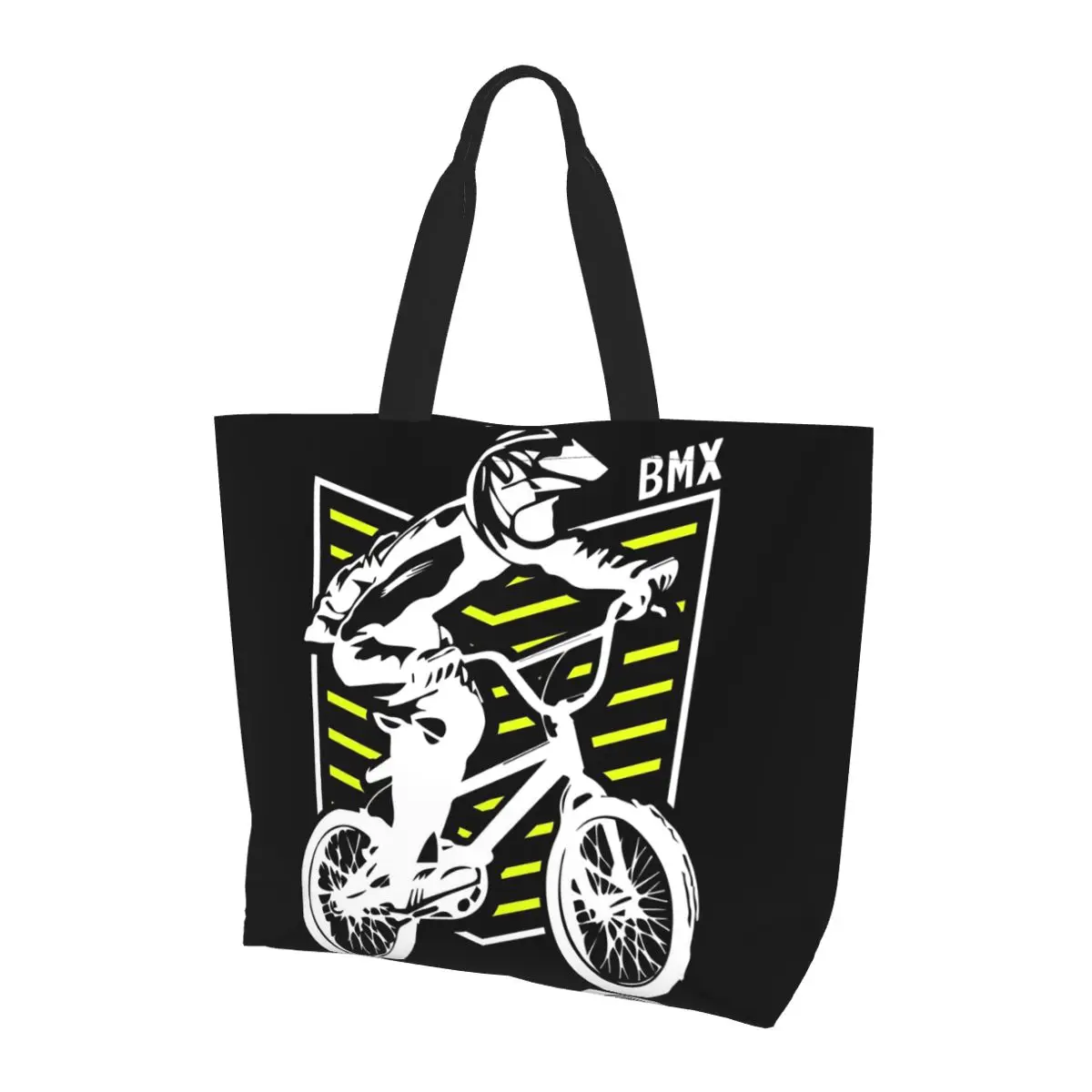 

Bmx Apparel Retro Bmx Bike Old School Patch Shopping Tote Bag Canvas Large Capacity Shoulder Bags Shopper Grocery Handbag
