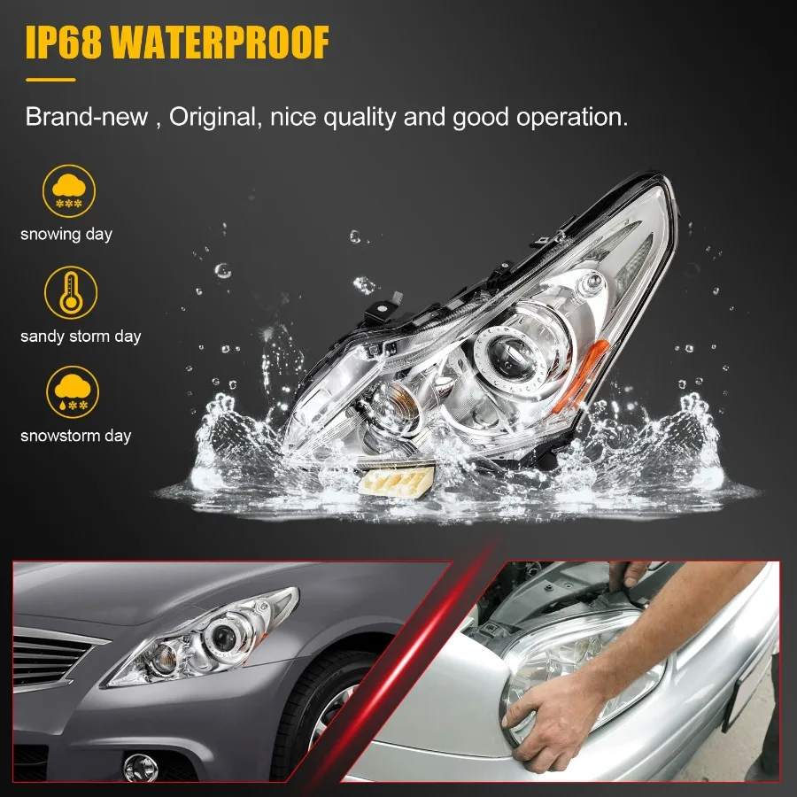 Left Side Halogon Headlight w/Projector For INFINITI For G37 For G25 2010-2013