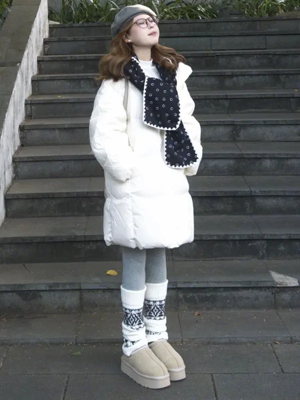 

Unique Sli Loose Cotton Jaet Mid-Length Beautiful Outerwear for Young Women Winter Faion Korean Sle Zipper Closure