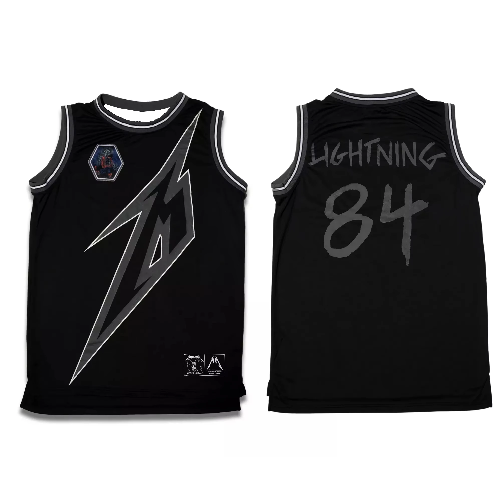 Metallica Ride The Lightning 84 Basketball Jersey Sleeveless Tank Top Men Heavy Metal Rock Sport Vest Tops Family Matching