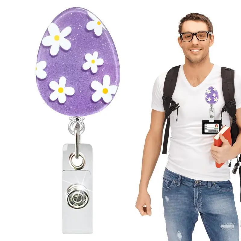 Сезонные катушки для бейджей, декоративная катушка для праздничного бейджа медсестры, держатель для пасхальной бирки, эстетичная легко вытягивающаяся пряжка, праздничные украшения для Бо