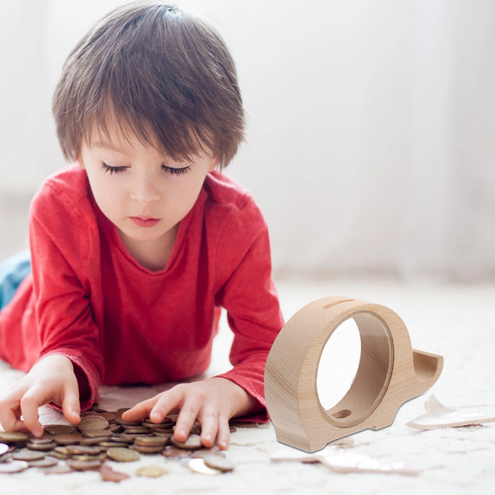 

Wooden Money Animal Wood Elephant Money Box Shape Kids Piggy Bank Coin Storage Savings Jar Bedroom Decor