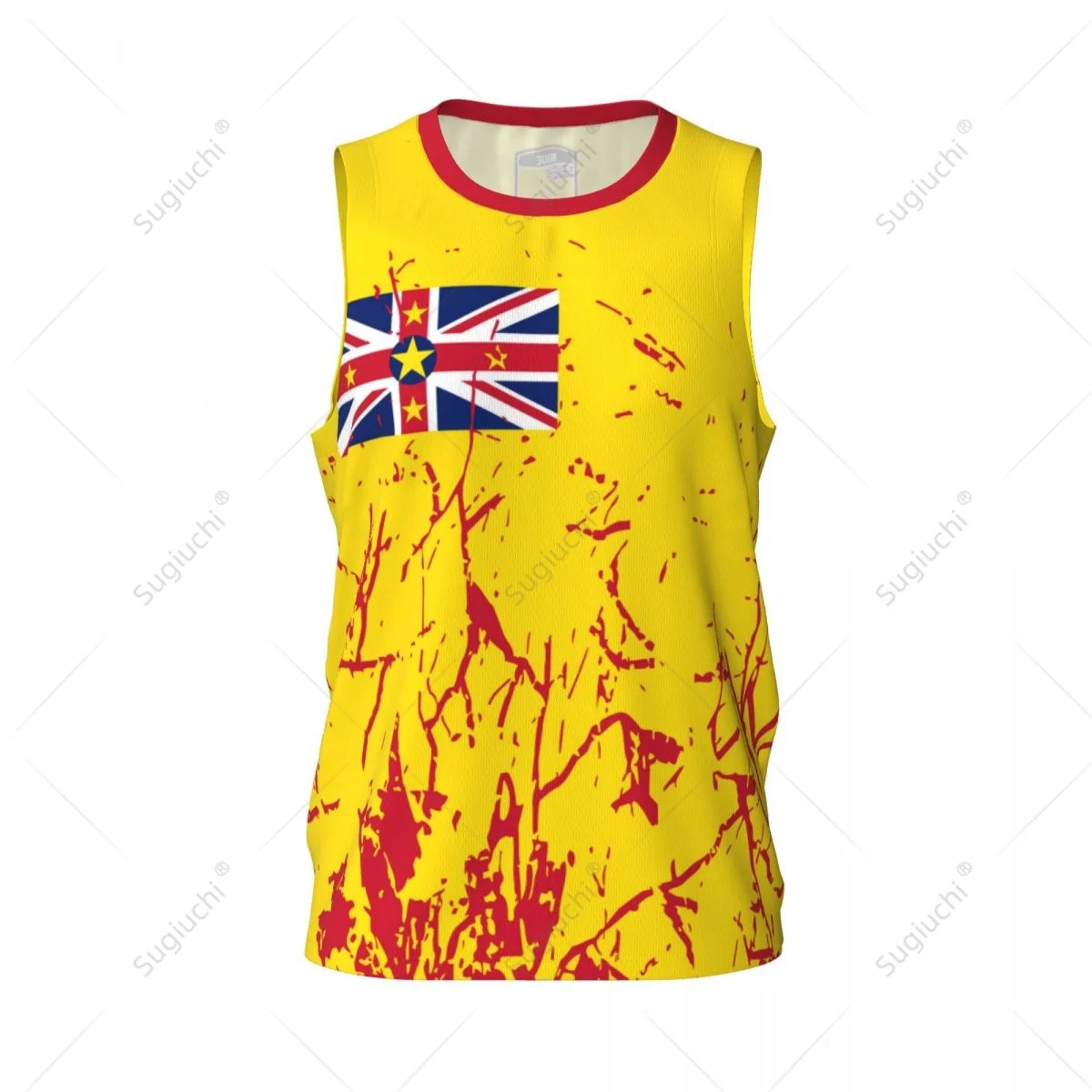 Men Basketball Sports Niue Flag Running Fitness Multifunction Sleeveless shirt Custom Name Nunber Exclusive