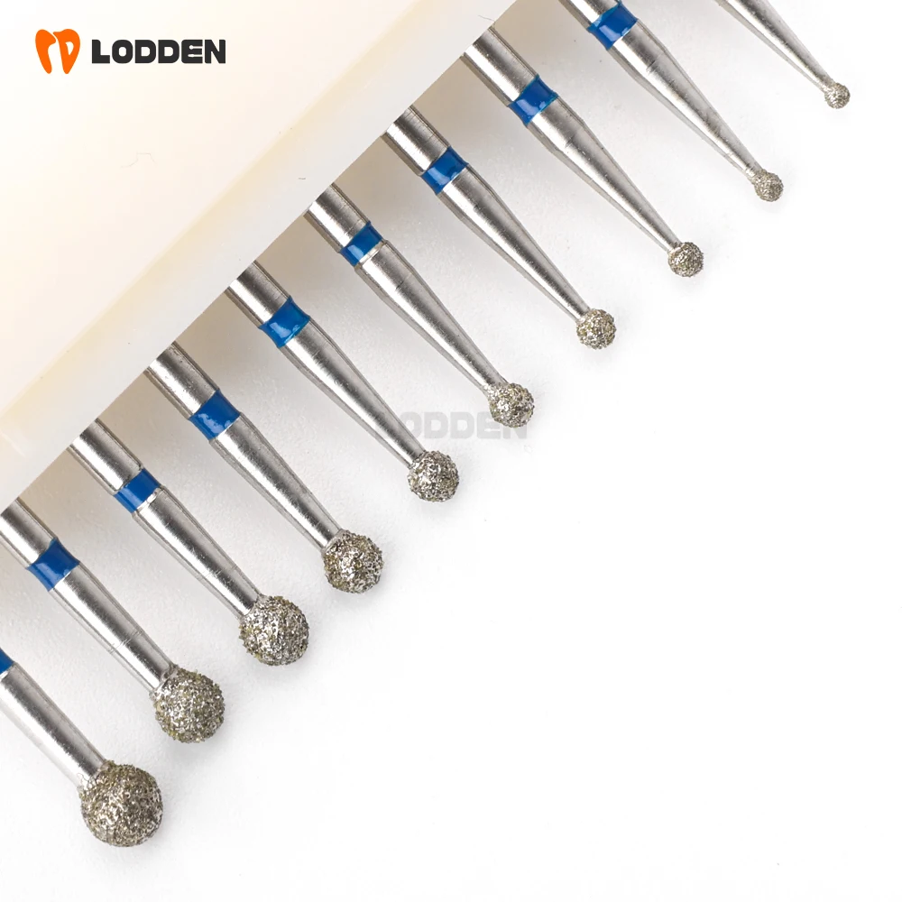 10 قطعة/المجموعة الأسنان الماس الأزيز الحفر FG 1.6 مللي متر عرقوب ل قبضة يد بسرعة عالية الكرة شكل دائري أدوات طحن طب الأسنان #5