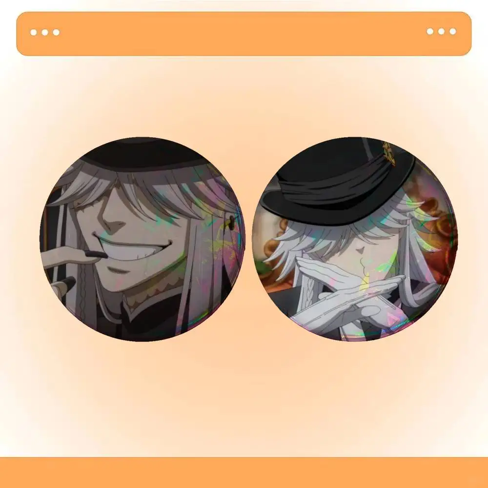Anime Black Butler Undertaker  Badges Button Round Creative Pin Brooch Badge Bag Decor Accessories Fans Collect Friends Gifts