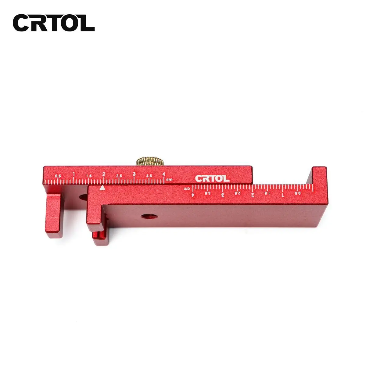 CRTOL calibrador de huecos de línea de carpintería, herramienta de medición de profundidad de aleación de aluminio, regla de diente de sierra,
