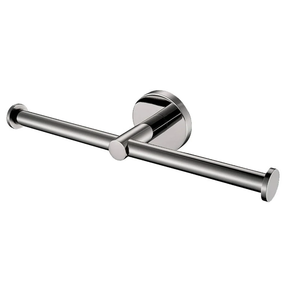

Double Stainless Steel Toilet Paper Holder Wall Mounted Bathroom Home Office Hotel Tissue Rack Corrosion Rust Resistant