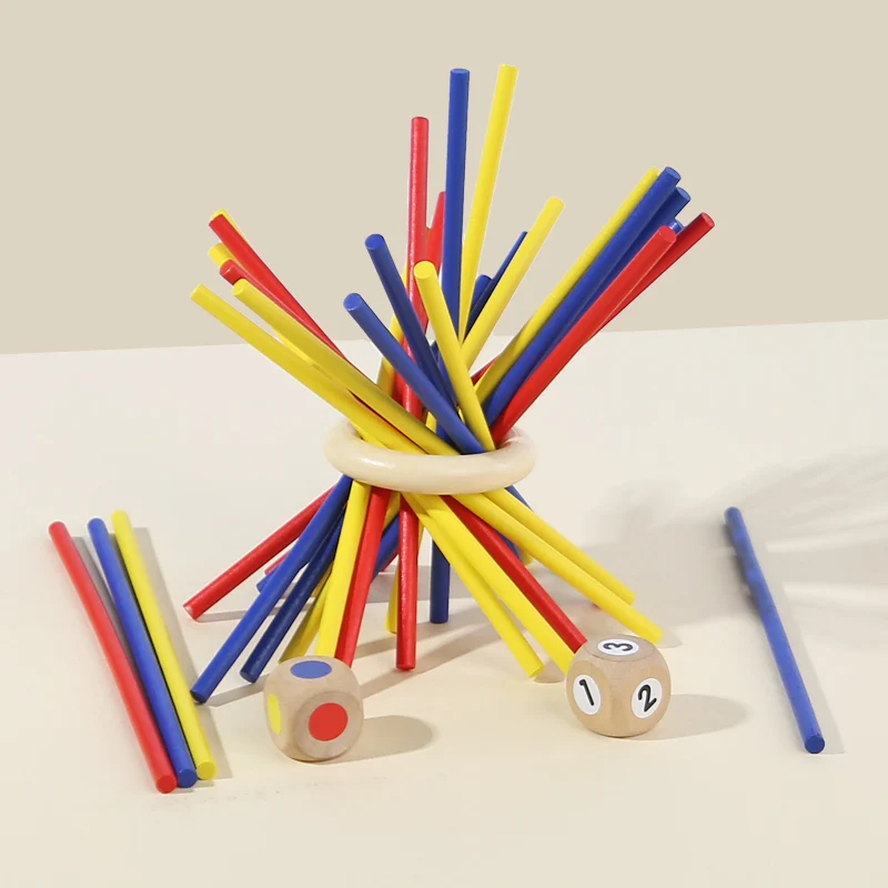 Bâtons en bois, Puzzle à empiler stable, jouets pour enfants en bas âge, Montessori, couleurs assorties, motricité Fine, jouets éducatifs sensoriels