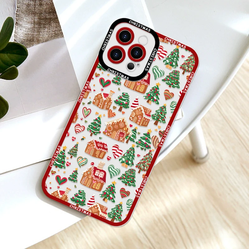 Simpatico pupazzo di neve di Natale GingerbreadMan Custodia trasparente per telefono per Realme 12 10 11 9 Pro Plus 8i 9 7i PRO C75 C64 C31 C53 C35 Cover morbida