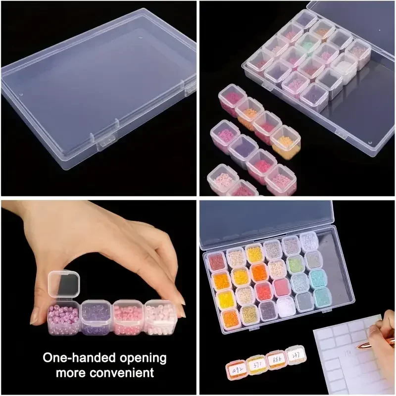 28 grid diamond painting tool storage box, diamond painting embroidery accessory container view 6