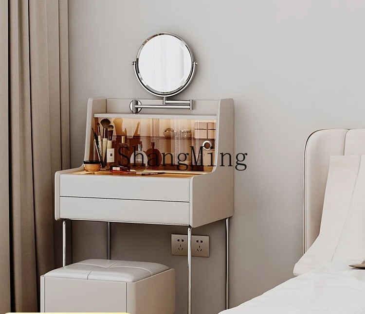 

FG Cream Wind Dresser Bedside Bedroom Modern Simple Small Mini Makeup Table Super Narrow