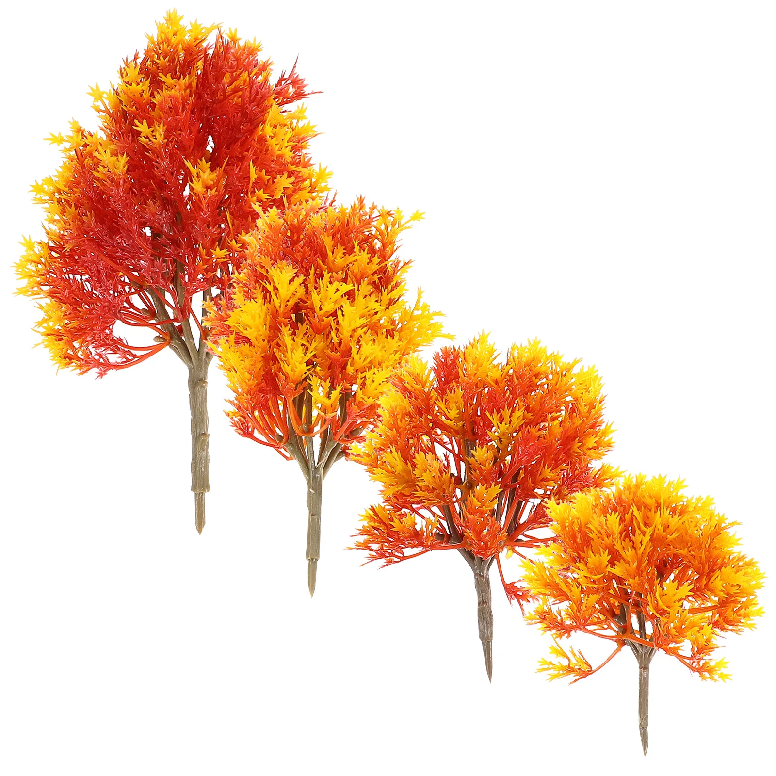 

4 pcs Plastic Maple Tree Set 19Cm 15Cm 13Cm 10Cm Green Landscape Models For Diorama Sand Table Building Scene Decoration