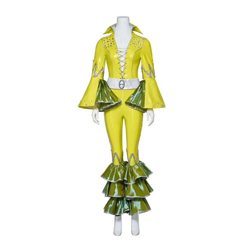 Musical Mamma Mia Here We Go Again Cosplay Costume Yellow Suit Performance Stage Costum Halloween Party Suit Women