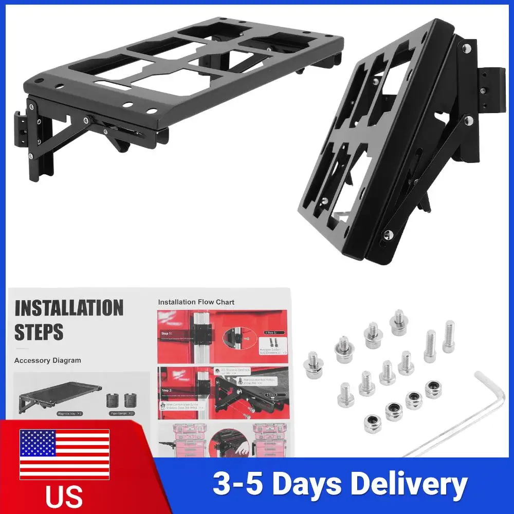 

Powerful Magnetic Tool Tray No Drilling Required Folding Side Storage Tray Wear-Resistant Fit for Packout Toolbox