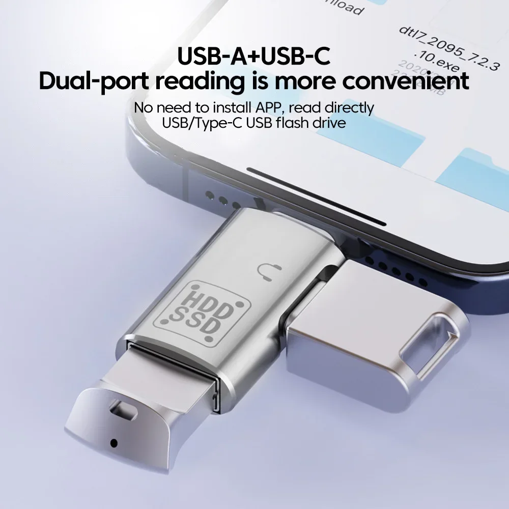 2 in 1 USBC To Type C To USB OTG Adapter for IPhone 15 Pro Max Samsung Headphones TypeC Male To USB Fast Charging Jack Converter