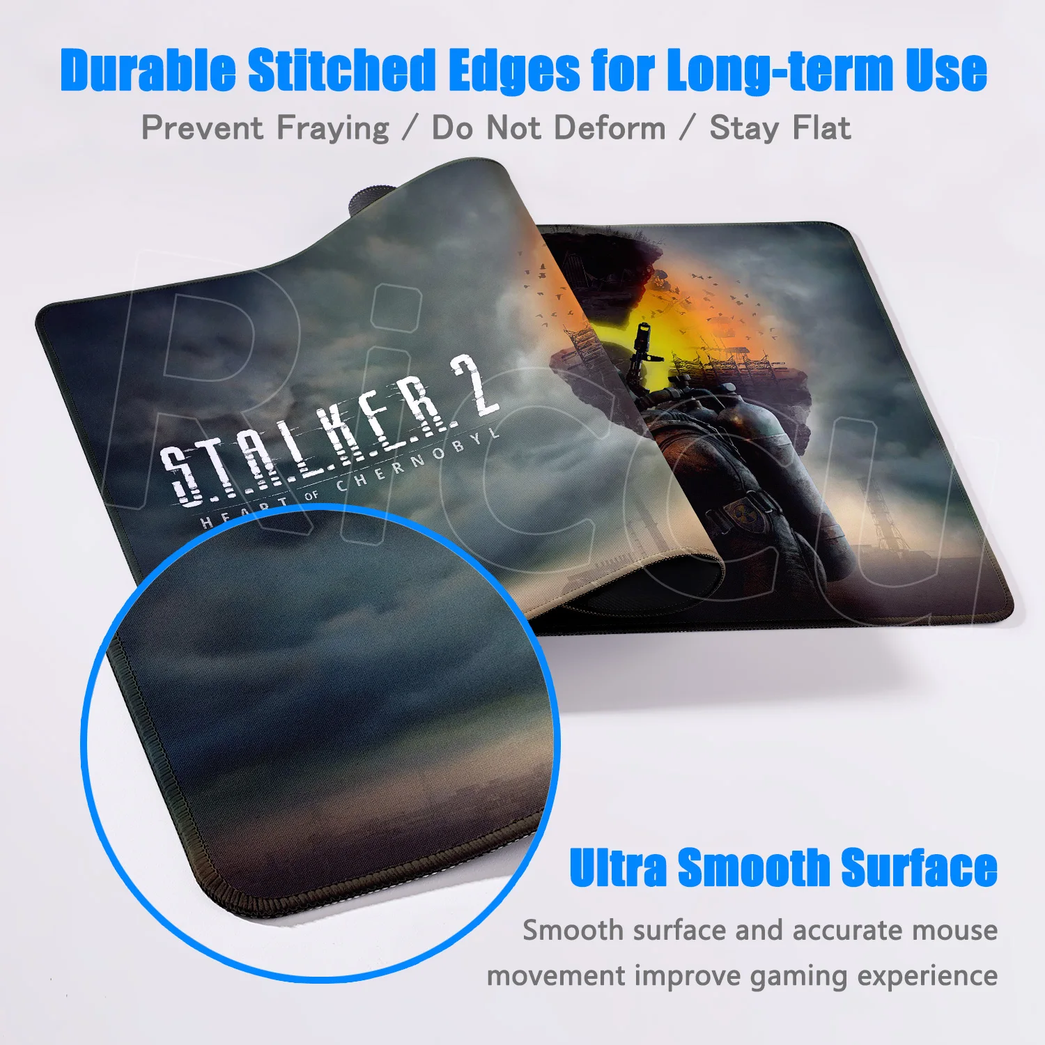 Stalker 2 اضافية كبيرة الألعاب ماوس حصيرة الكمبيوتر المحمول منصات مطاطية الألعاب لوحة المفاتيح وسادة مكتب XXL 120*60 سنتيمتر قفل حافة لوحة الماوس