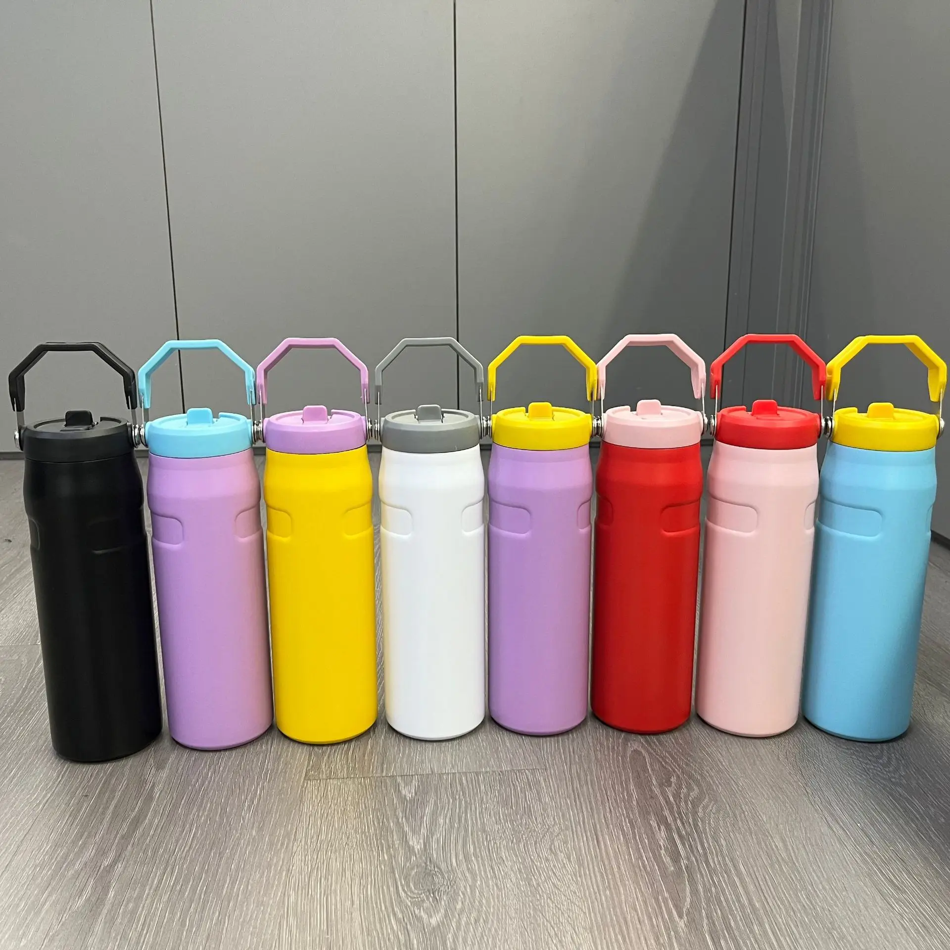

304 Stainless Steel Insulated Cup Outdoor Hiking Travel Cup Portable Handle Direct Drinking Cup Straw Ice CupKeep Cold