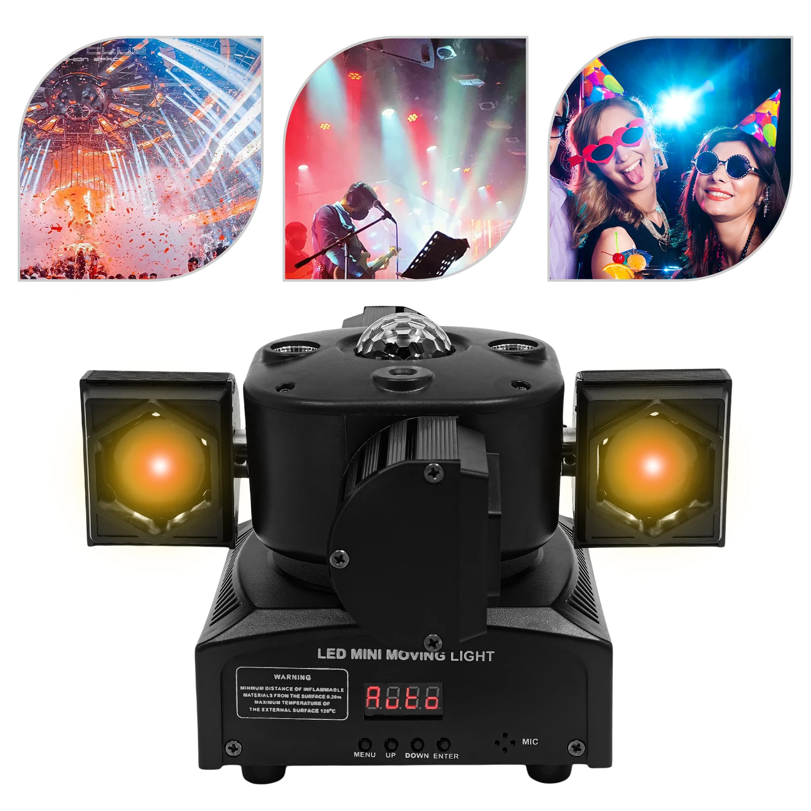 

Stage Light RGBW DMX512 Sound Activated Laser Party DJ Disco Lamp for Bar Club Wedding