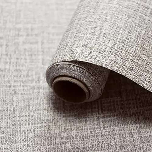 Grasdoek Peel and Stick Wallpaper Linnen zelfklevend behang Waterdicht verwijderbaar contactpapier voor kasten Werkbladen
