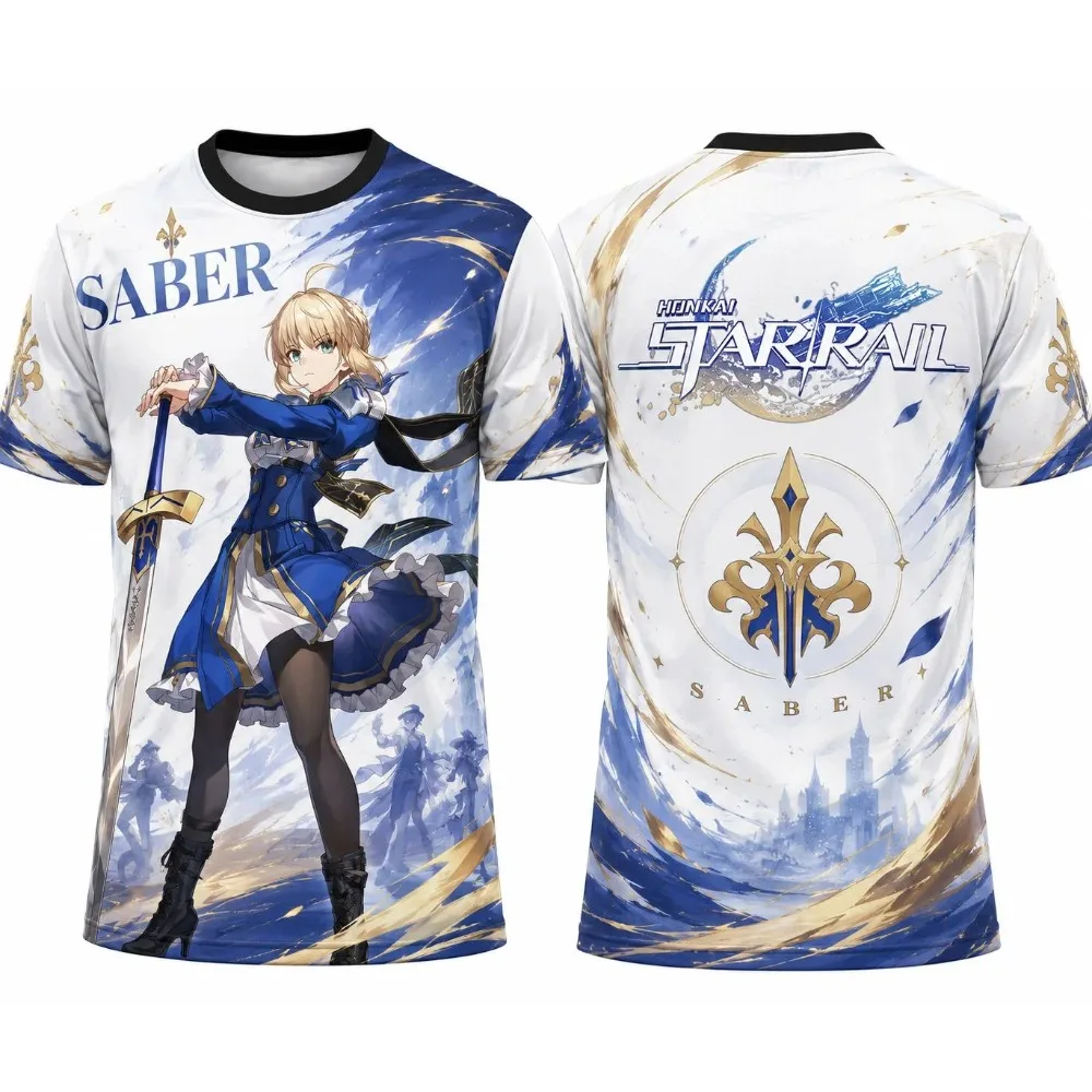 Summer 2026 Honkai Star Rail Character 3D Print Tee Blade Silver Wolf Evanescia Unisex Breathable Fashion Streetwear Top