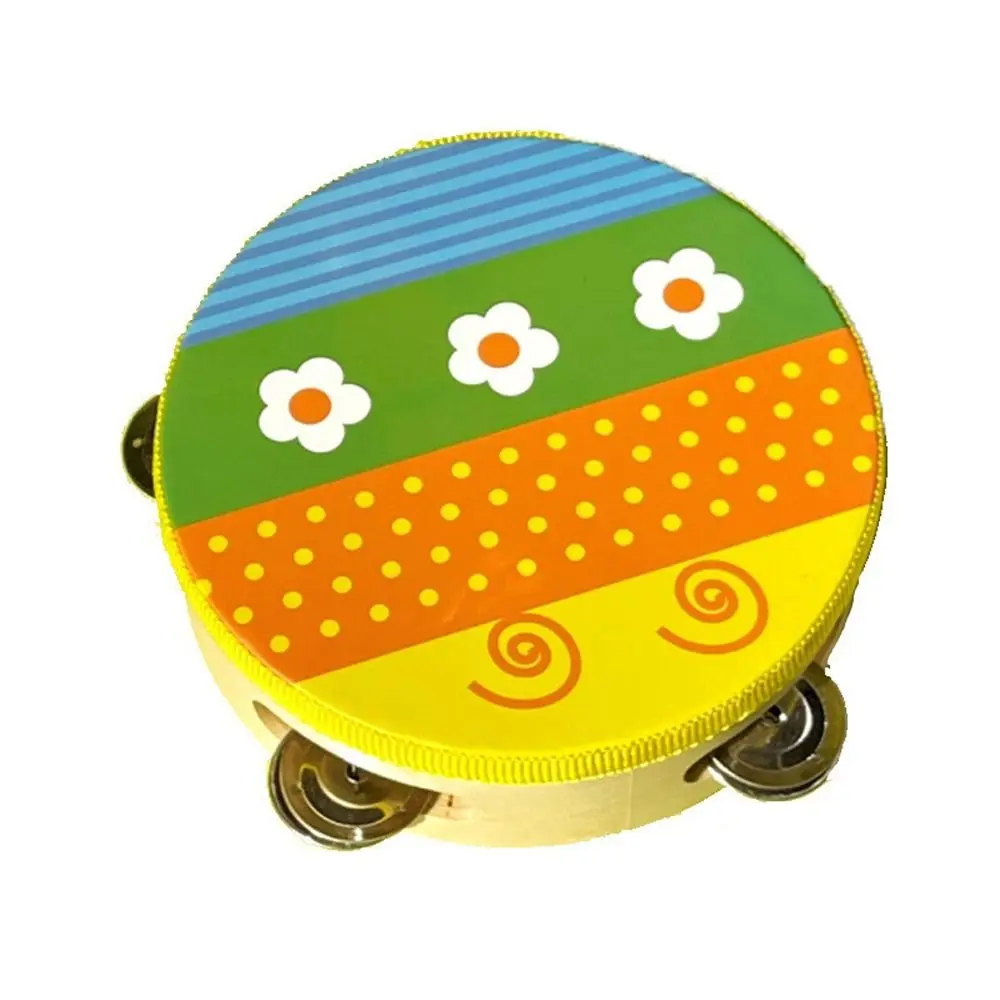 6 Inches Children Hand Drum Music Toys Musical Beat Tambourine Animal Cartoon Pattern Kids Bell Drum Percussion Instrument