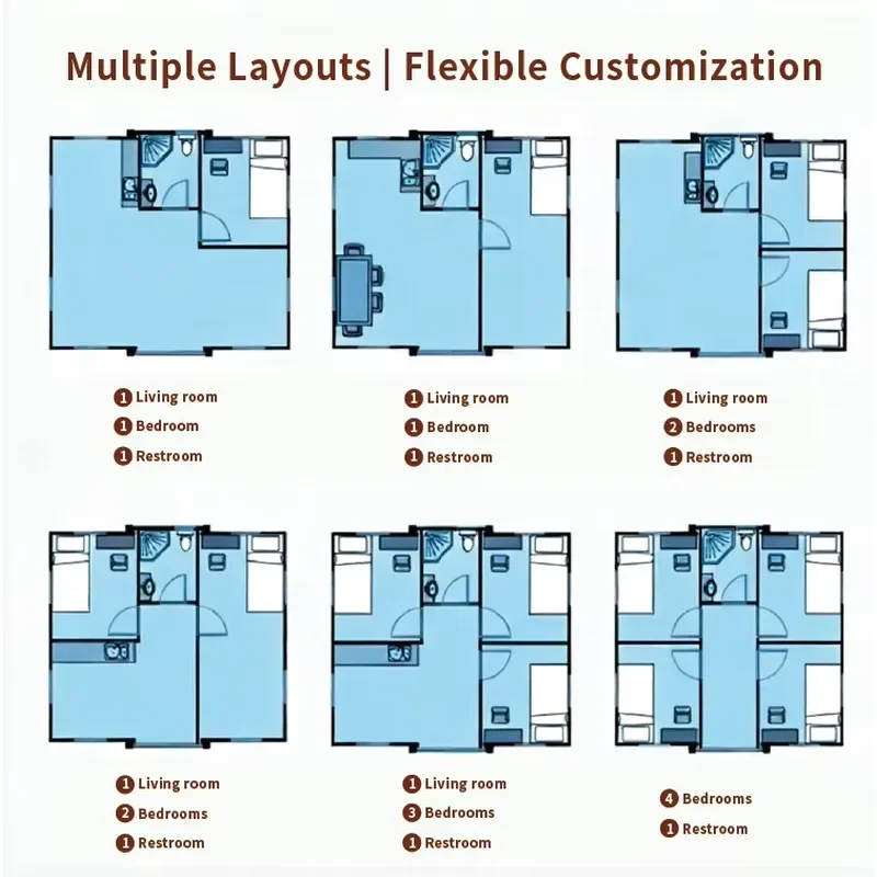 Living Prefab Villa 3 Bedroom Prefabricated Home 20Ft 40Ft Foldable Mobile Expandable Container House 2 3
