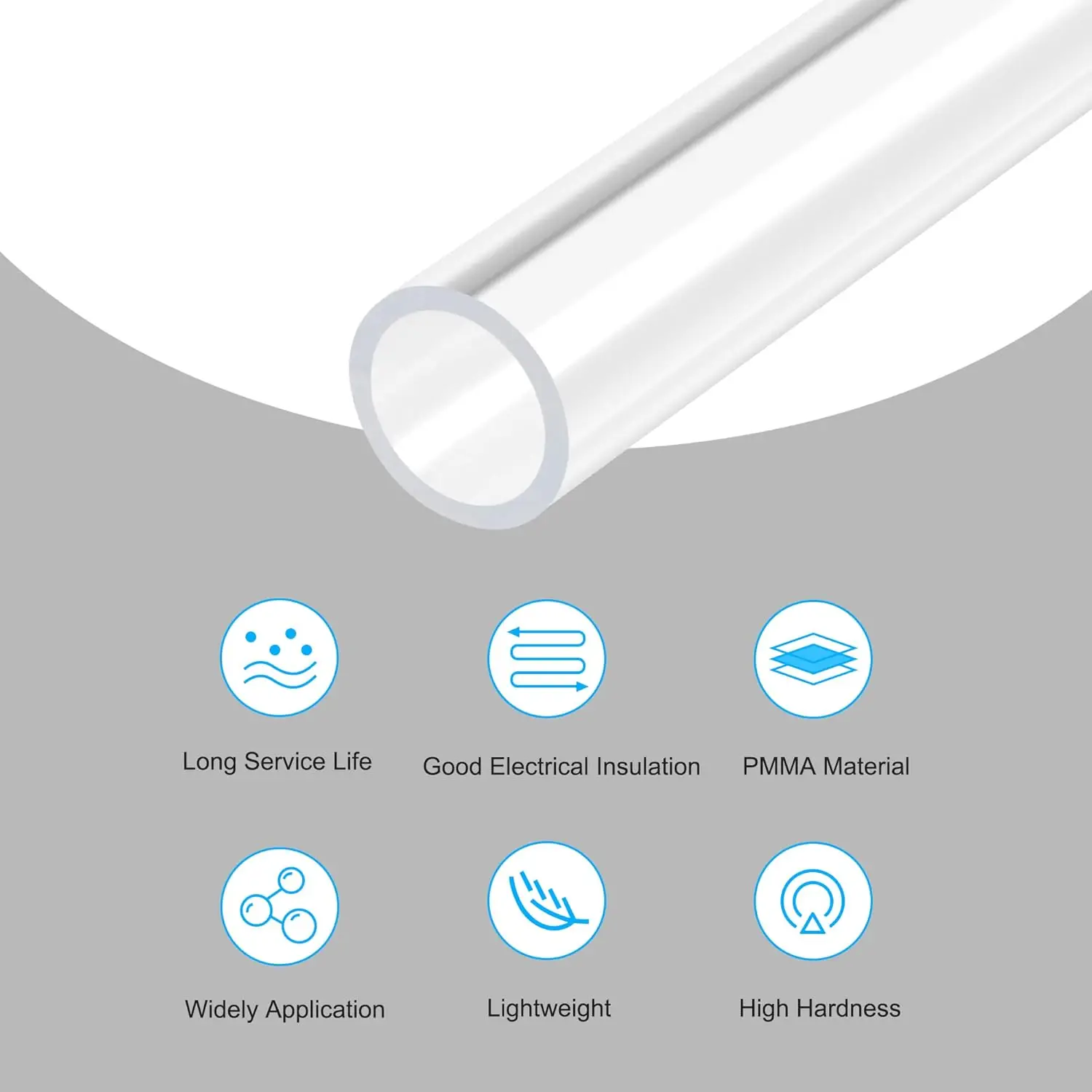 

Acrylic Pipe Rigid Round Tube Clear 66mm(2 5/8 inch) ID 70mm(2 3/4 inch) OD 350mm for Lamps and Lanterns,Water Cooling System