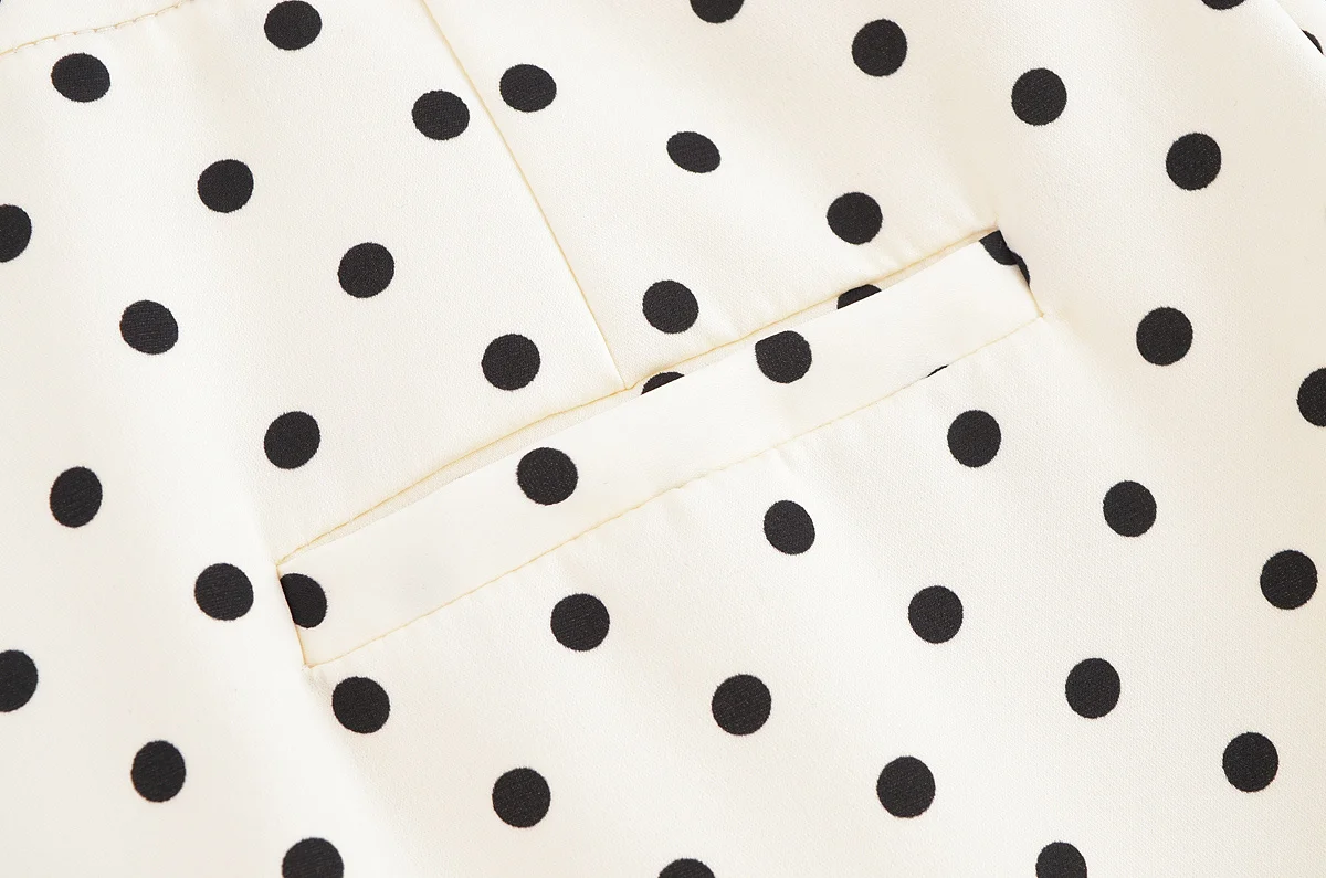 กางเกงขายาวทรงตรงลายจุดแฟชั่นลำลองใหม่สำหรับผู้หญิง ฤดูใบไม้ร่วง ปี 2025