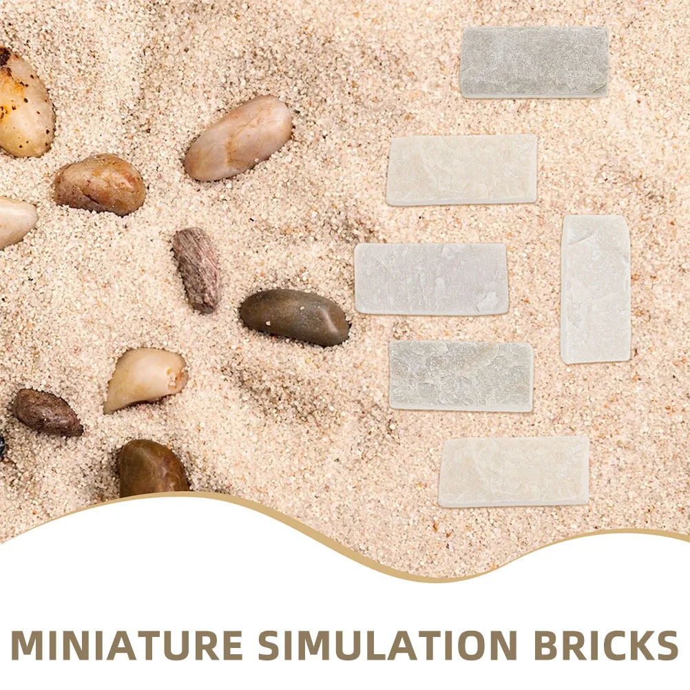 SEWOART 40 stks Mini Bakstenen voor Poppenhuis Aquarium Terrarium Tuin Rots Tegels Kleine Beeldjes Decoratieve Stenen Muur Vloertegels