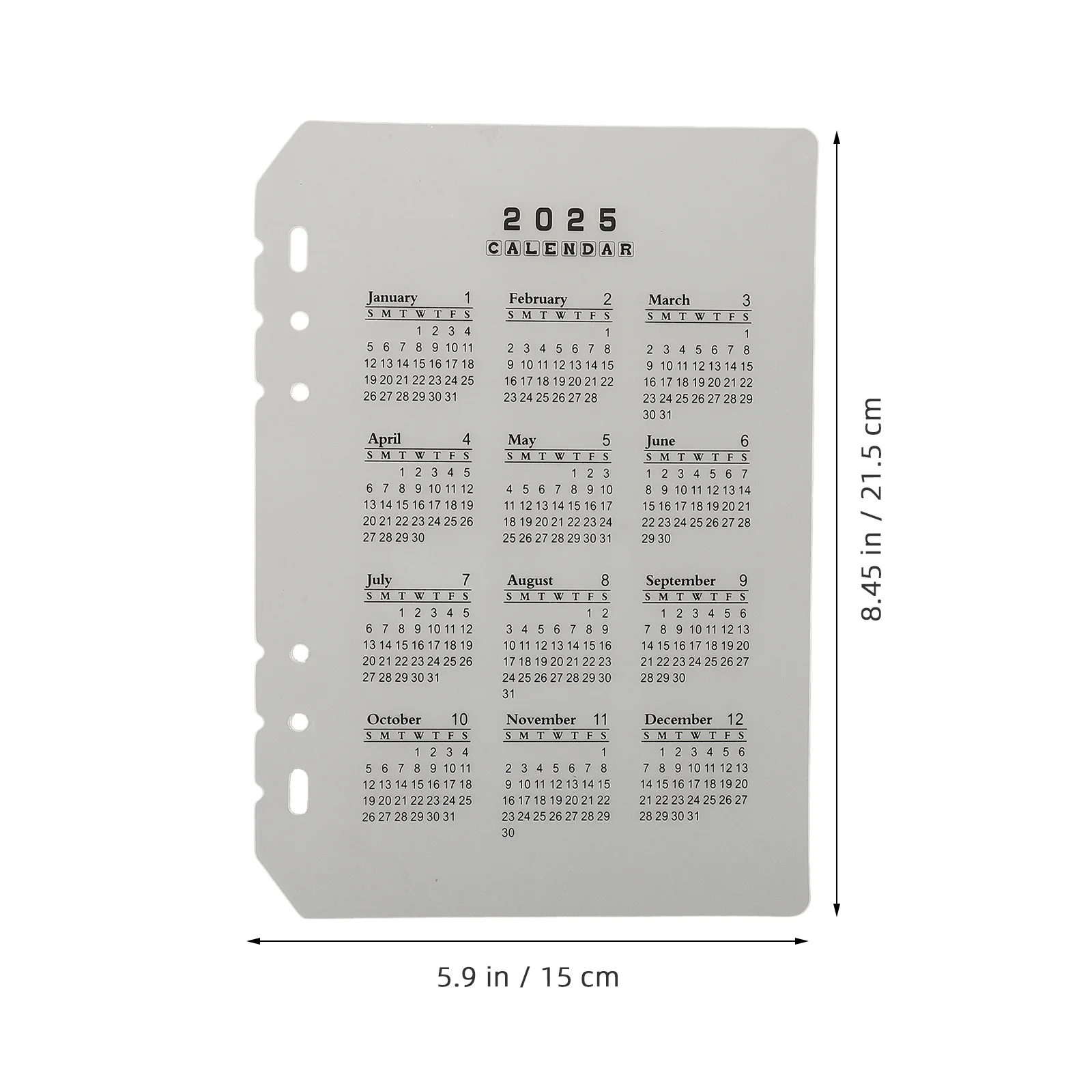 4pcs A5 Dividers Waterproof Calendar Loose Leaf Notebook Separator Divider For Planner Notebook Loose Leaf Supplies