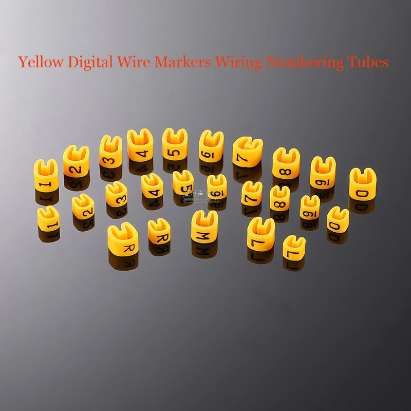 KSS Yellow Digital Wire Markers Wiring Numbering Tubes Multi-channel Cable Audio Wire Marking Sleeves Labels