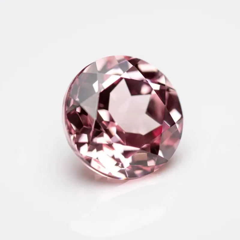 Lab Grown Sapphire Sakura Pink Color Round Shape Top Quality Charm Beads for Diy Jewelry Making Rings Selectable AGL Certificate