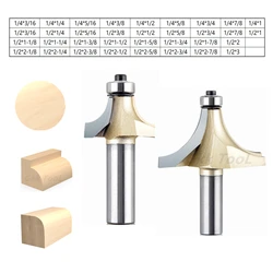 1/4 1/2 Inch Round Corner Milling Cutters with Bearing Over Router Bit For wood Woodworking Tool Round Edge Trimmer 6.35/12.7mm