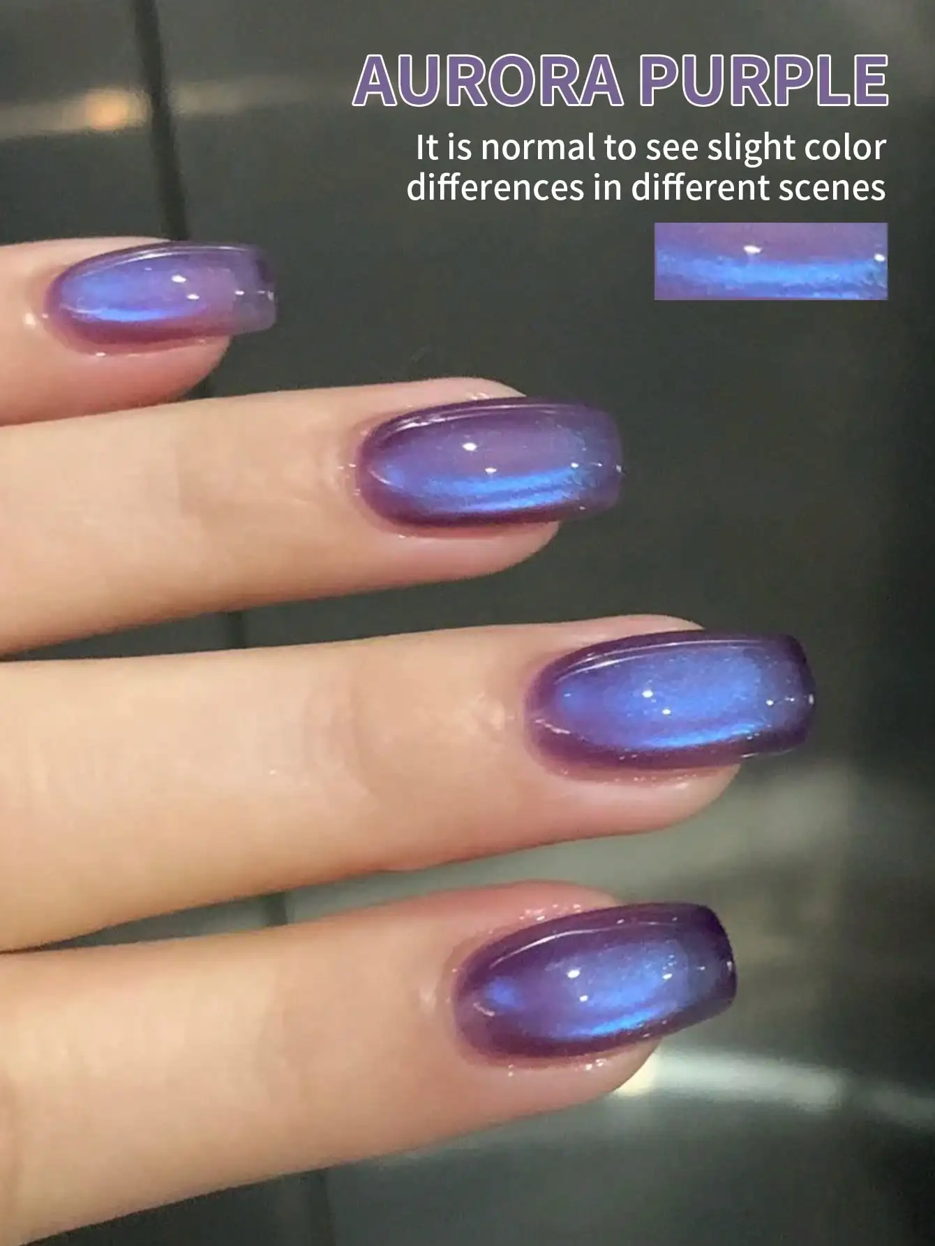 1PC Aurora Purple Cat Eye Gel Nagellack, UV-LED-Härtung, langwirksames, schnell trocknendes Nail Art Gel