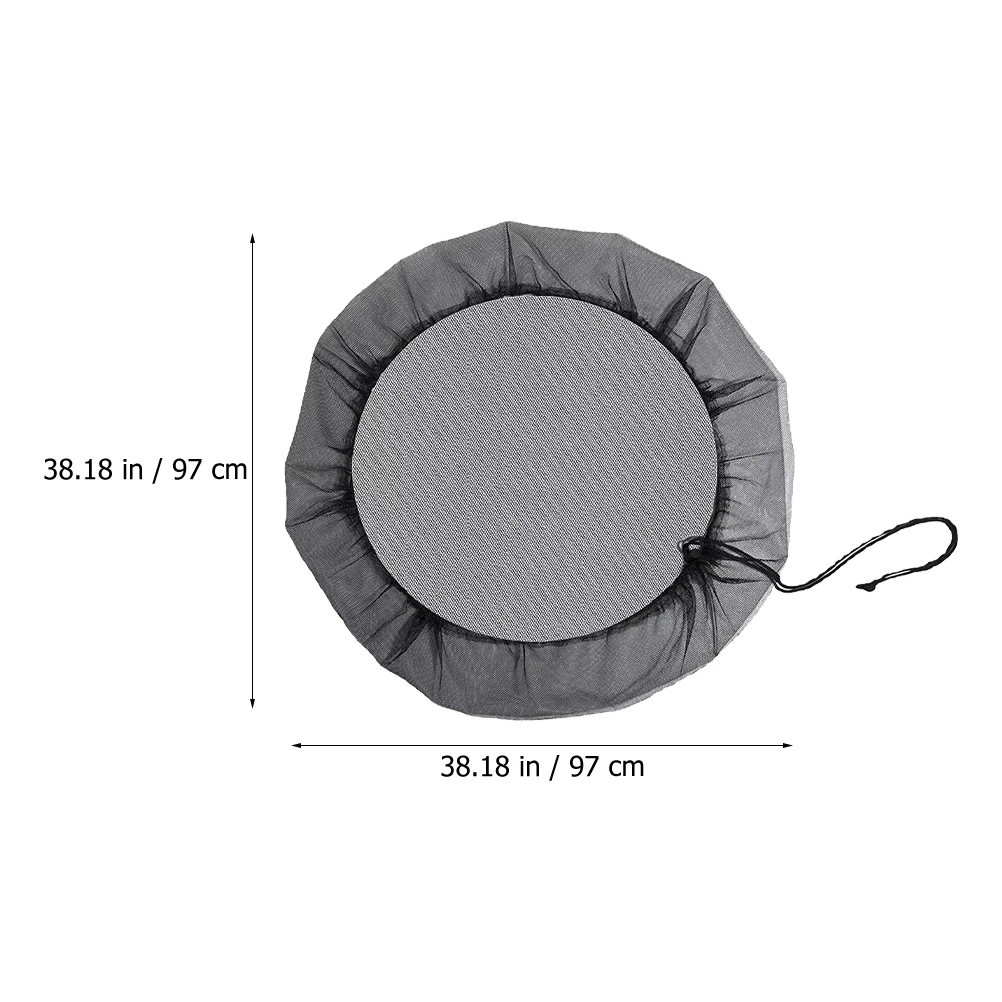

2pcs Rain Bucket Mesh Cover Black Polyester Outdoor Water Tank Cover Durable Thick Fabric Insect-Proof Debris Protection
