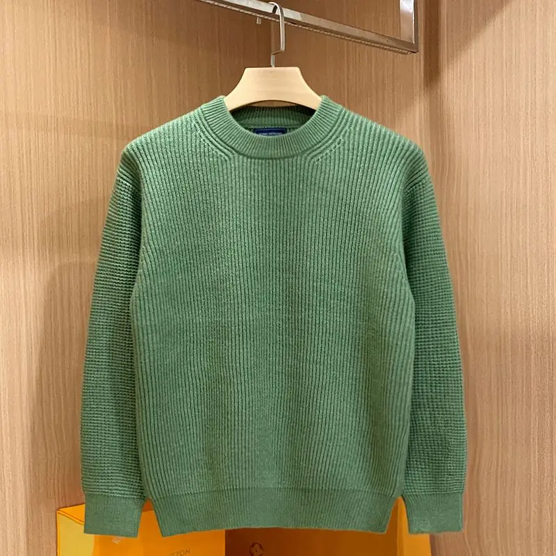 Soft Warm Autumn Winter Sweater O-Neck Solid Casual Men Knitting Pullover Warm Comfortable Dropped Shoulder Sleeves Sweaters